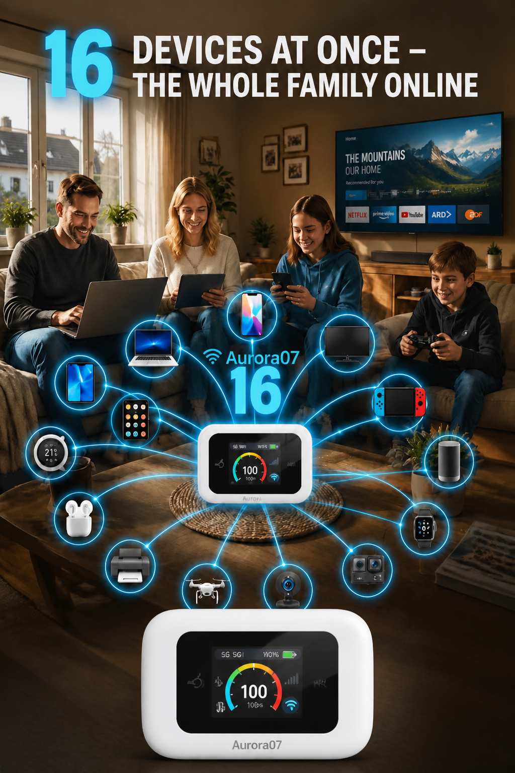 📶Mobile hotspot with full Wi-Fi coverage