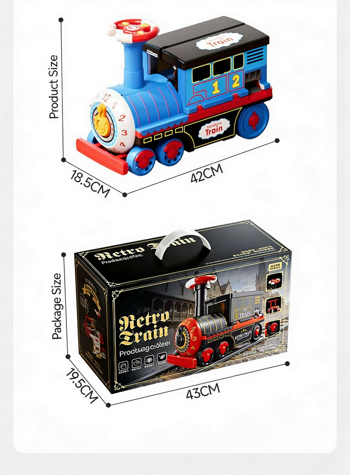 🚂 Treno Giocattolo per Bambini – Grande Locomotiva Trasformabile da Cavalcare, puoi spingerlo, tirarlo, sederti e cavalcarlo. Gioco sicuro per bambini piccoli, stimola la motricità e la creatività.