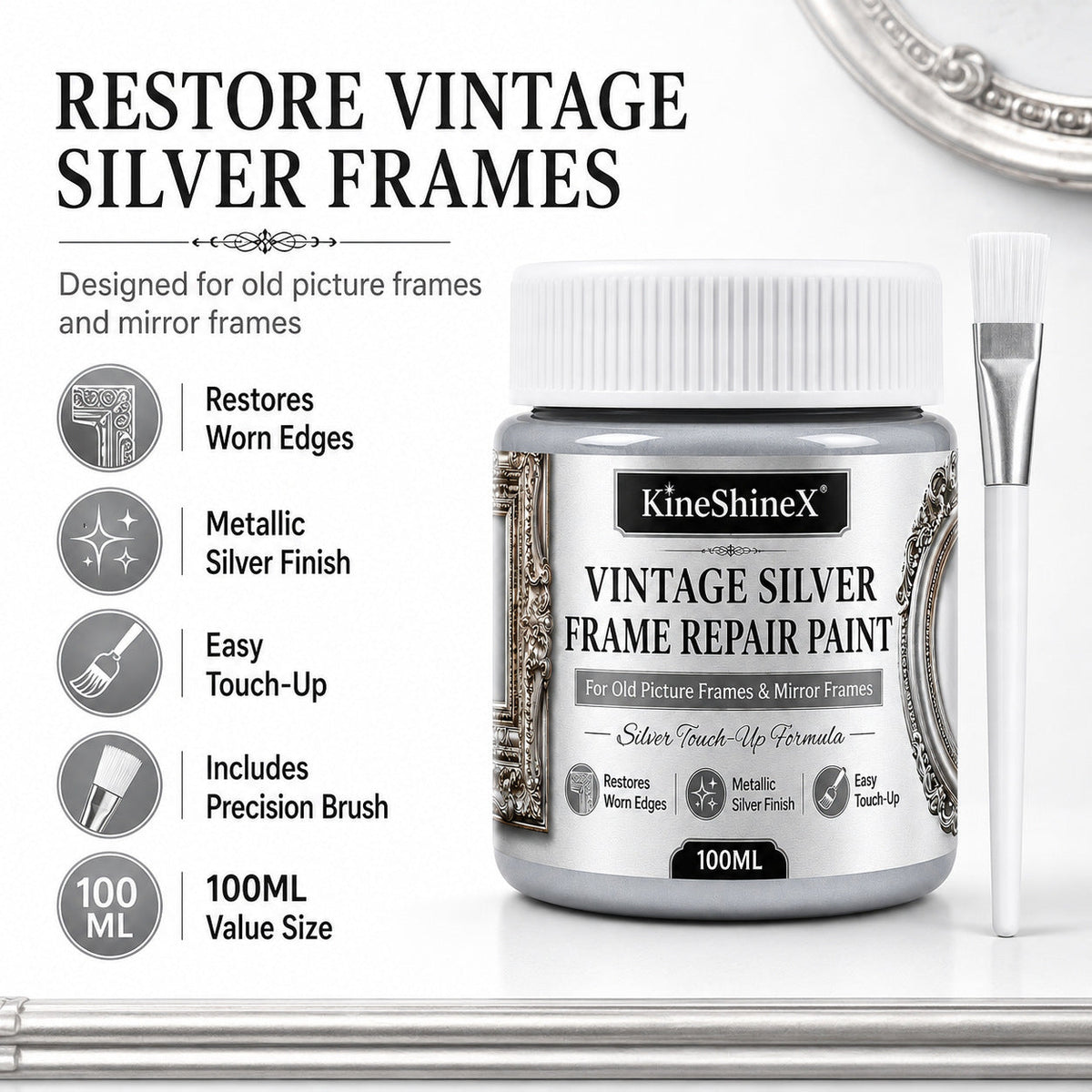 Gold/Silver Metallic Refinishing Repair Paste with Brush