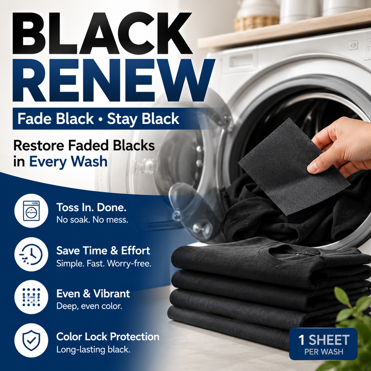 Clothing blackening film brightens and fixes color without fading