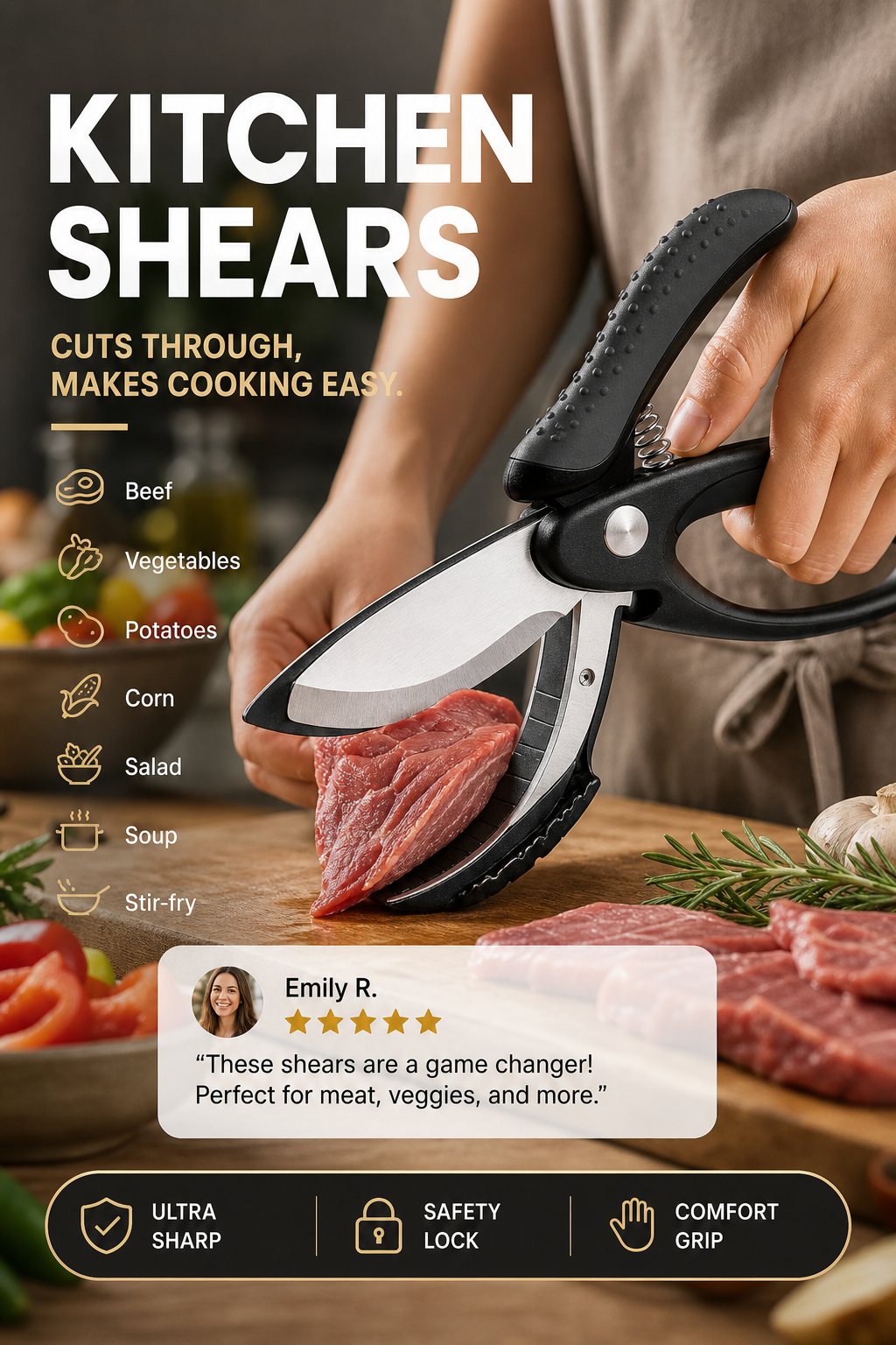 Stainless Steel Multifunctional Kitchen Scissors