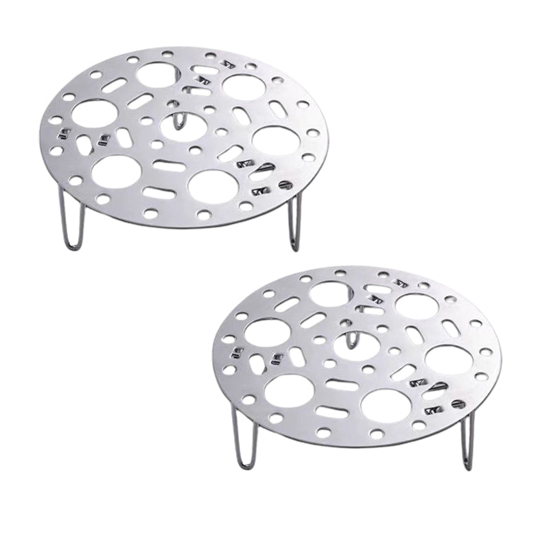 Silver Stainless Steel Steamer Rack with Stand for Cooking