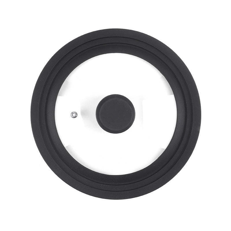 Universal Lid for Pots with Heat Resistant Silicone Rim