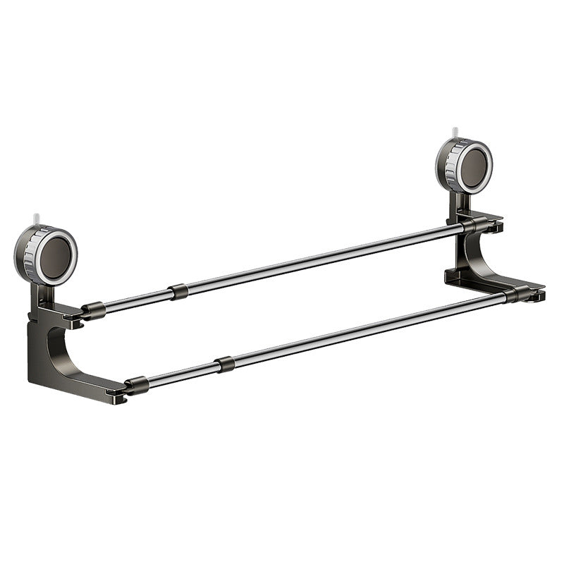 Suction Cup Hanging Double Bar Towel Rack