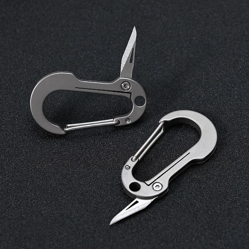 Multifunctional Titanium Keychain Carabiner With Pocket Knife
