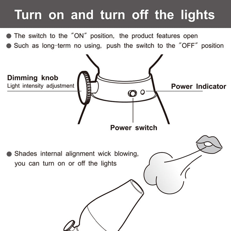 Blow Activation Rechargeable Adjustable Camping Light