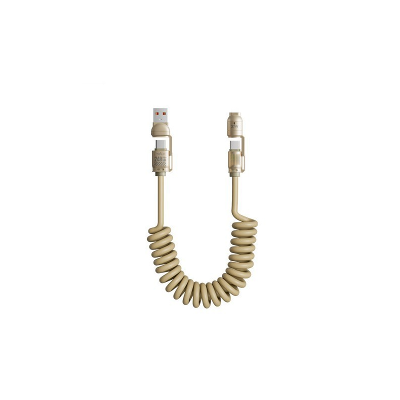 4-In-1 Spring Retractable Fast Charging Cable