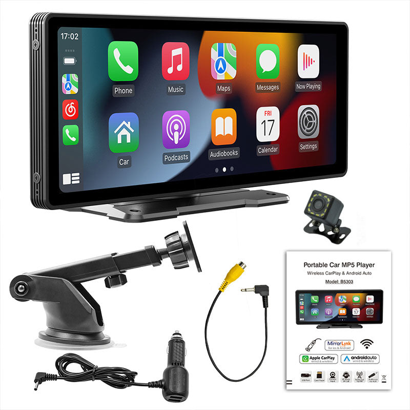 2025 Newest Portable Carplay Screen for Car, 7 Inch IPS Touchscreen Car Stereo Support Wireless Carplay DealsforYouDays