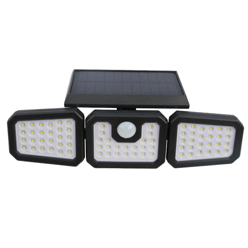 Solar 3-Heads Wall Light With Sensor Lighting Function