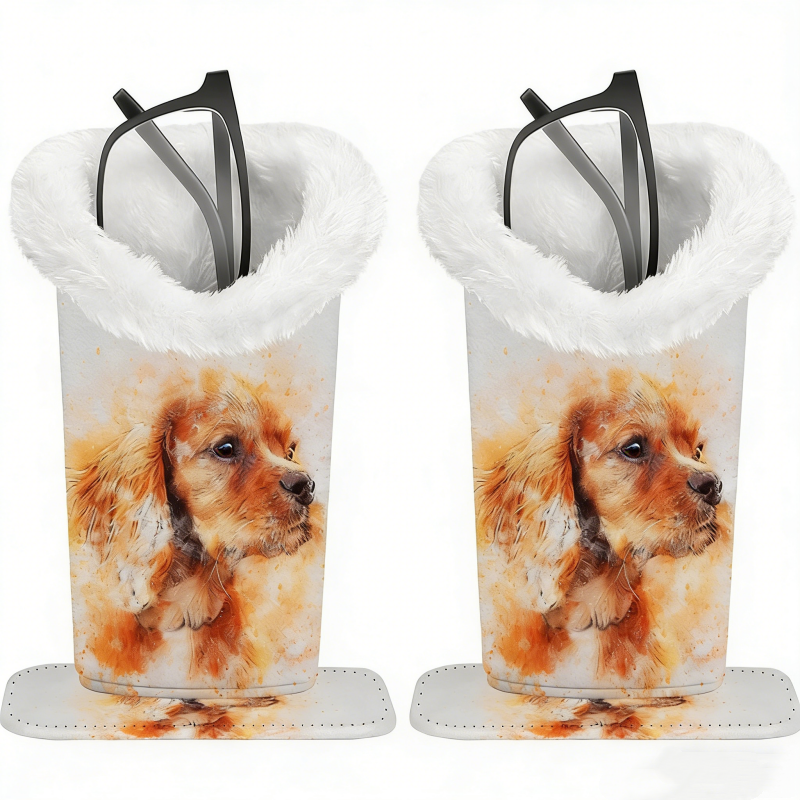 Magnetic Printed Eyeglass Holder with Plush Lining