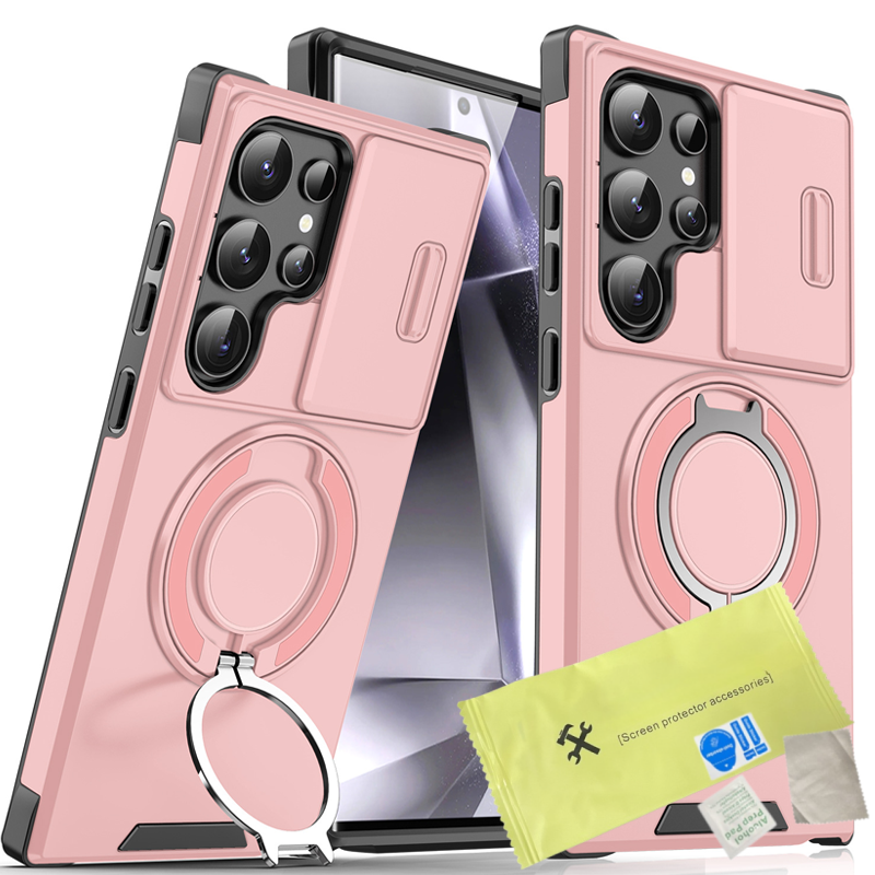 ๐ 50% OFF! ๐ Magnetic Stand Phone Case for Samsung โ Slide Camera Cover, 360ยฐ Ring Grip & Kickstand, Full Protection ๐ฑ