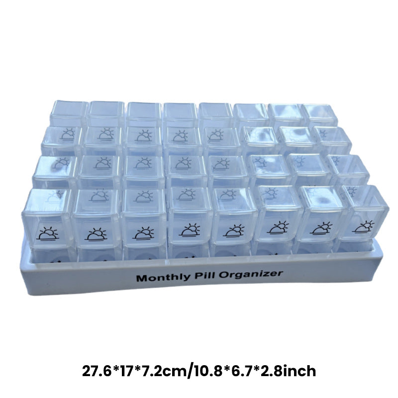 🔥Last Day Sale 60% OFF⏰💊📅 Daily 31-Day Pill Organizer Travel Case – 🔒📦 4-Week Medication Box with Compartments & Labels, Ideal for Weekly Planning, Vacations & Seniors, Compact Storage