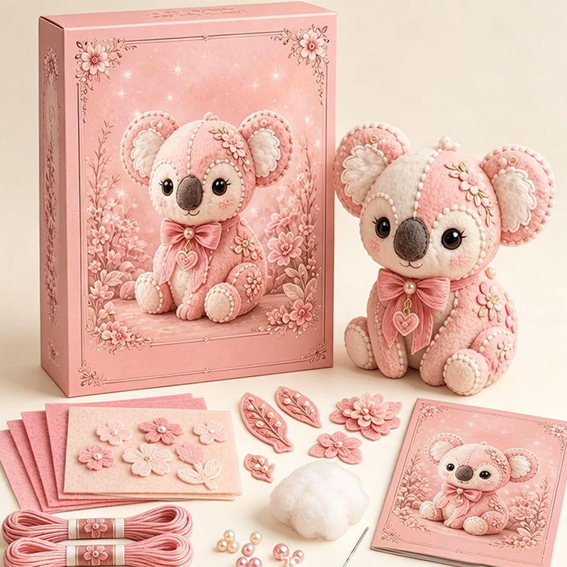 🎀50% OFF🎁Pink Enchanted Forest DIY Felt Patchwork Kit