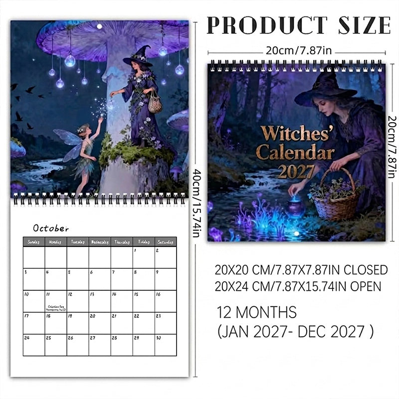 Mystical Witches Calendar 2027 🌙 12 Months of Enchanting Witch Artwork