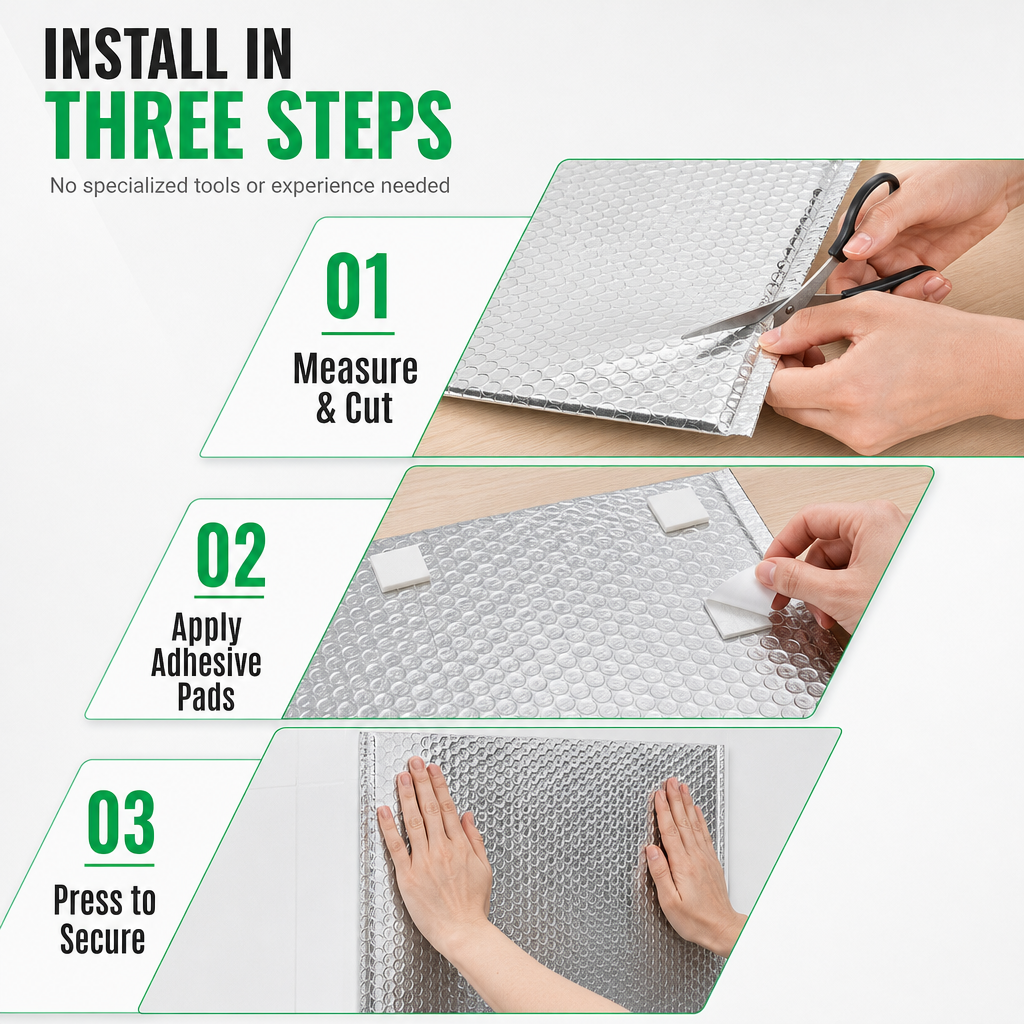 ♨️ Reflective Double Bubble Insulation Foil – Radiator Heat Reflector