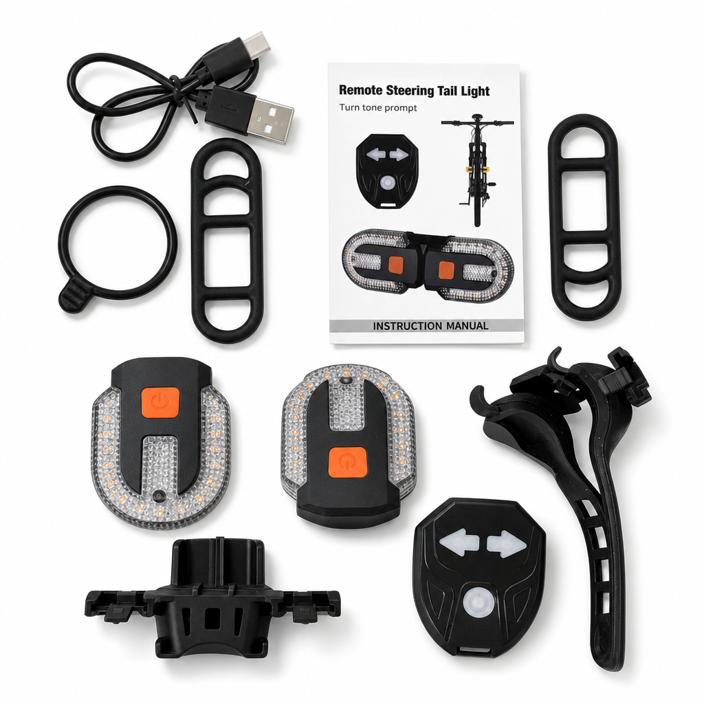 🚴🖱️USB-Rechargeable Bike Turn Signal Tail Light | For Night Commuter Cycling Safety🚦