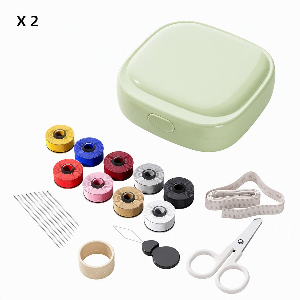 Mini Portable Magnetic Sewing Kit with Rolling Thread Spools