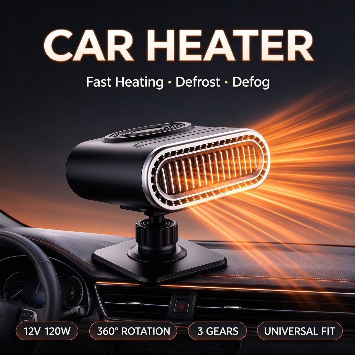 🔥Limited Time Promotion 50% OFF🔥2-in-1 Portable Car Heater and Windshield Defroster