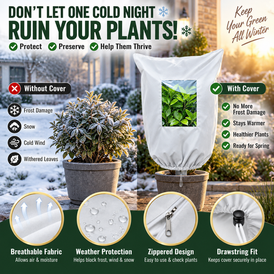 ⏳Time-Limited Special⏰WINTER GARDEN ESSENTIAL | Plant Frost Protection Cover – Breathable Reusable Cover for Shrubs, Pots & Young Trees
