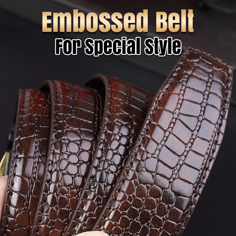 🔥Hot Sale🔥Men's Crocodile-Patterned Automatic Buckle Belt（50% OFF）