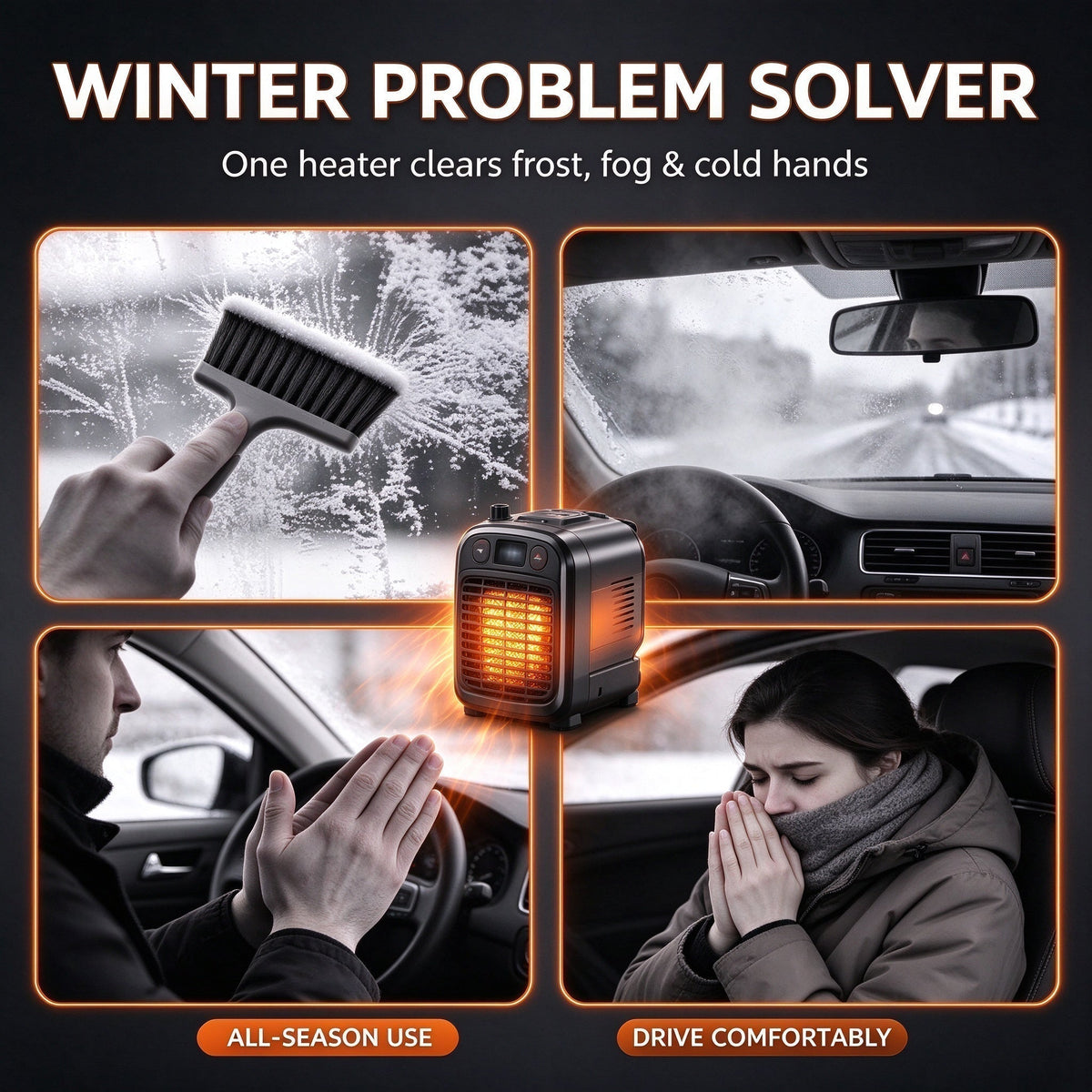 🔥Limited Time Promotion 50% OFF🔥2-in-1 Portable Car Heater and Windshield Defroster