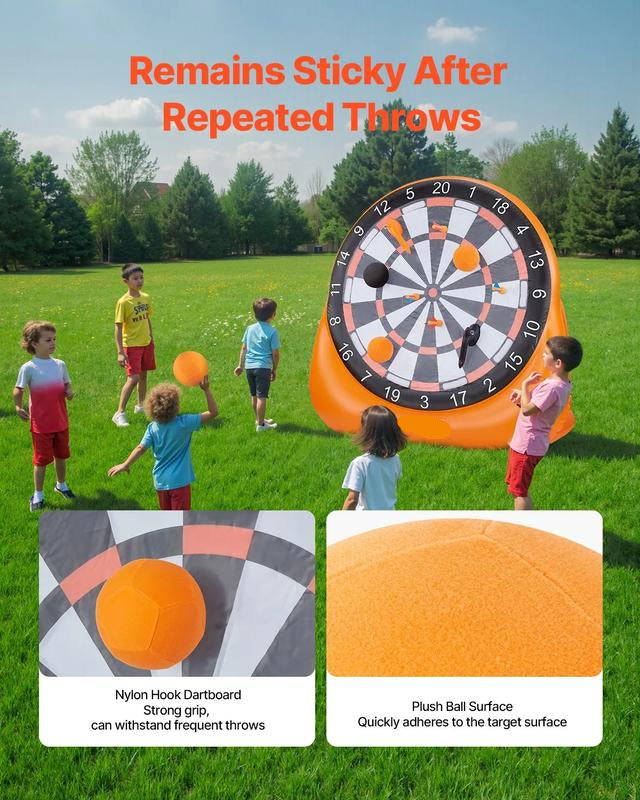 Inflatable soccer dartboard, giant soccer dartboard, comes with 2 soccer balls and air pump, can be set up in 3 minutes, ideal for large garden games.