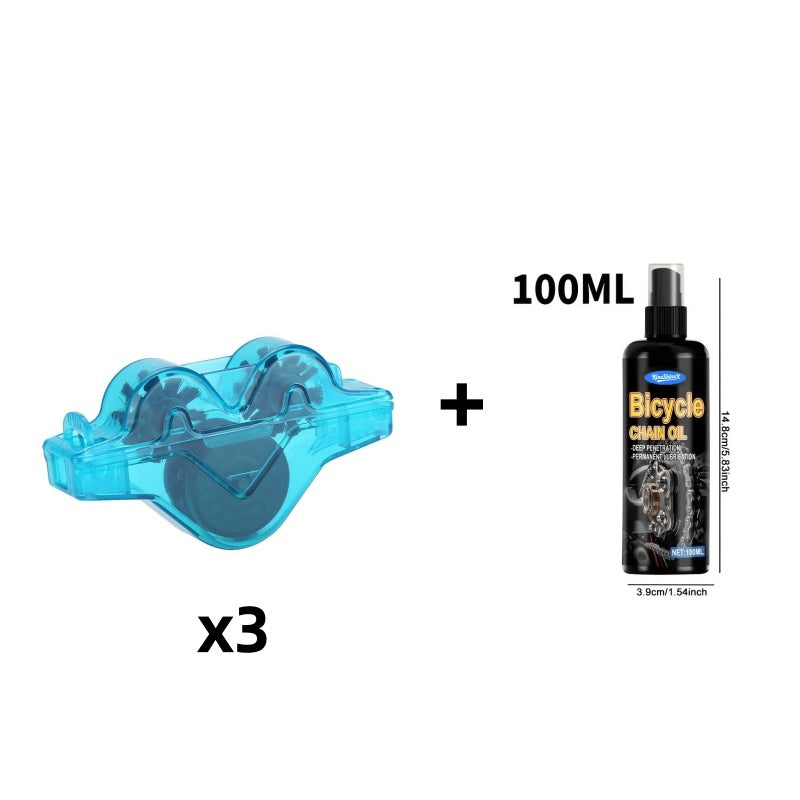 Bicycle Chain Cleaning - Deep Cleaning Set with Built-in Reusable Brush Head