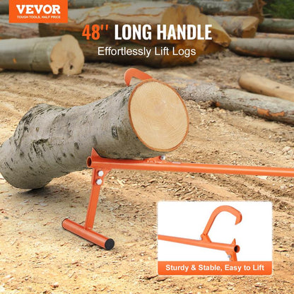 🔥VEVOR 46.5-Inch Carbon Steel Log Lifter - Heavy-Duty Forestry Tool for Log Handling with Adjustable Hook & Rubber Grip