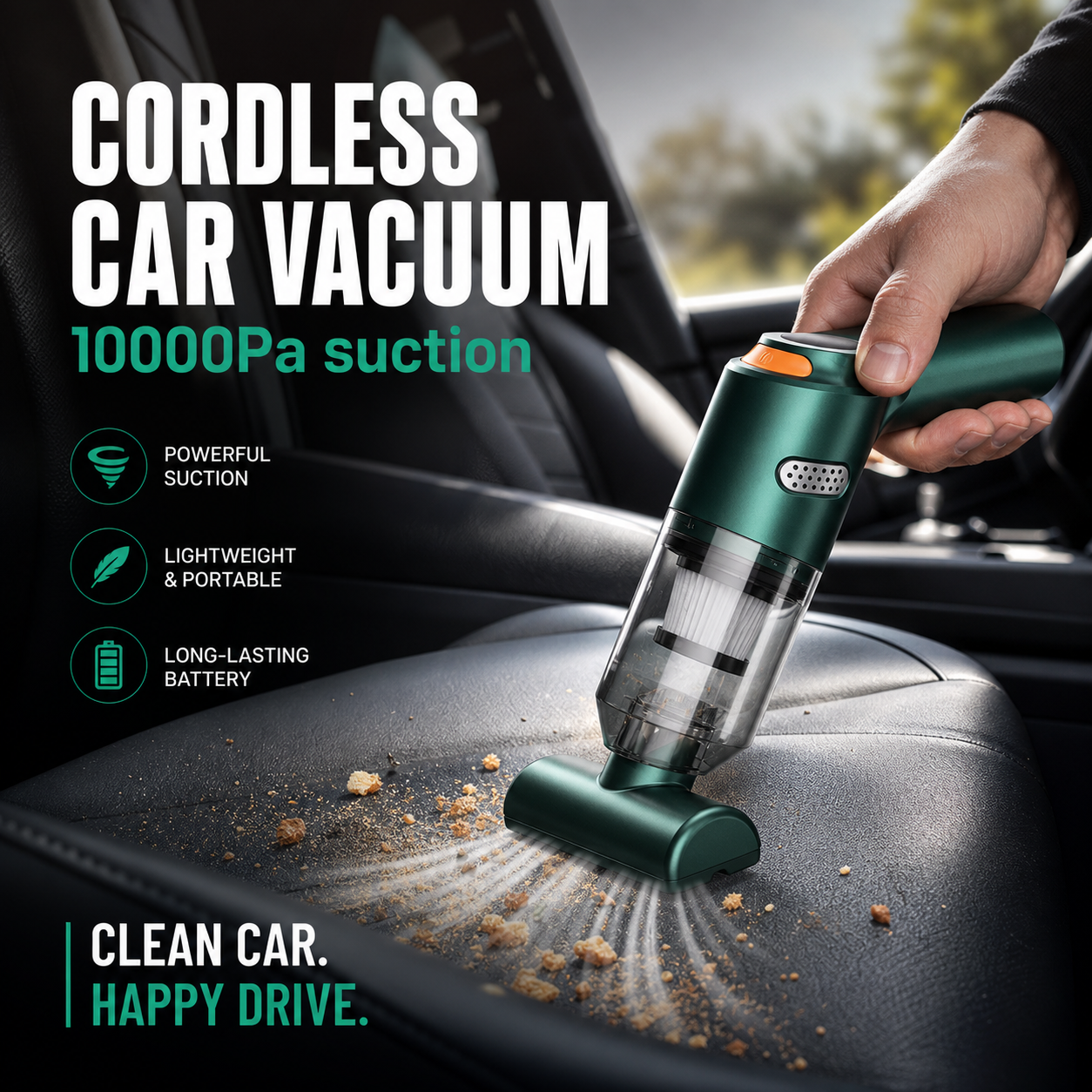 🎉 2026 Sale — Over 142,000 Sold! 🧹 Cordless Car Vacuum – 10000Pa Suction & 4000mAh Battery 🚗