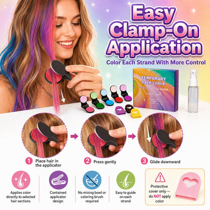 🔥Last Day 49% OFF - 🌈12-Color Temporary Hair Chalk Applicator Set