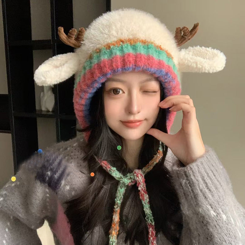💖LAST DAY PROMOTION - 50%OFF 💖 Plush lamb-shaped hat and cute earmuffs