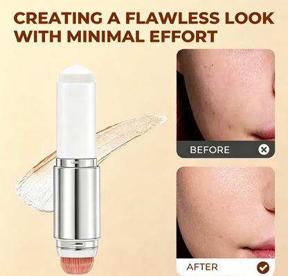 🎉[OFFICIAL PRODUCT] BLANC Cover Cream Stick V / Detachable Brush - Korean Color-Changing Foundation Stick with Collagen Capsules (0.45 oz)