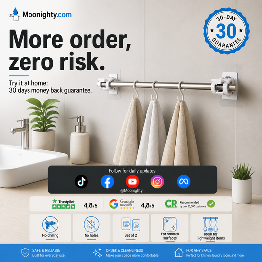🔥Nail-Free Adjustable Curtain Rod Hooks