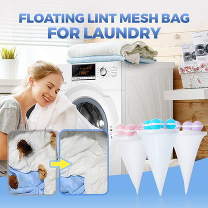 🧺 BUY 1 GET 2 FREE! 🧼 Floating Lint Mesh Bag – Catches Hair & Lint, Reusable & Protects Washing Machine/Drain 🚿