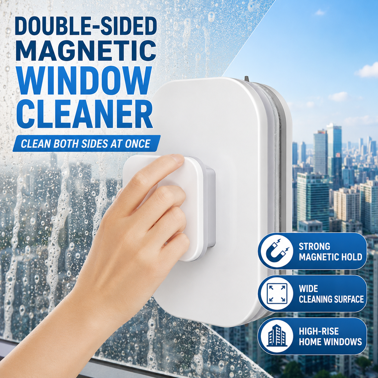 💥 50% OFF – 6-in-1 magnetic window cleaner: dual action, total safety, flawless results from the very first pass – grab yours now 🧲 🛒