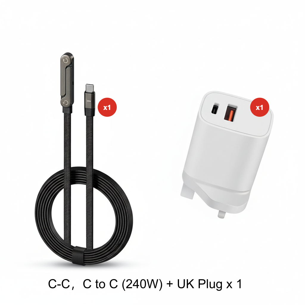 240W Fast Charging Cable with Adjustable Phone Stand