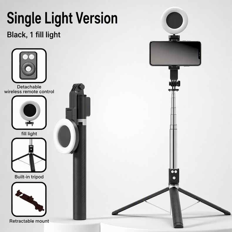⏳Time-Limited Special⏰180cm Smart Face-Tracking PTZ Selfie Stick – 360° Auto Follow Phone Tripod with Fill Light, 4-Axis Anti-Shake for Live Streaming & Video Shooting