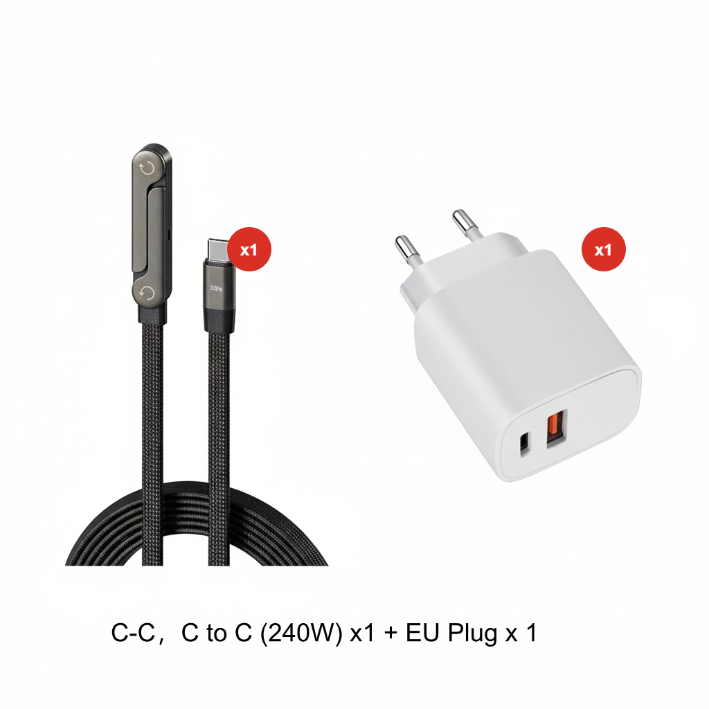 240W Fast Charging Cable with Adjustable Phone Stand
