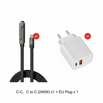 240W Fast Charging Cable with Adjustable Phone Stand