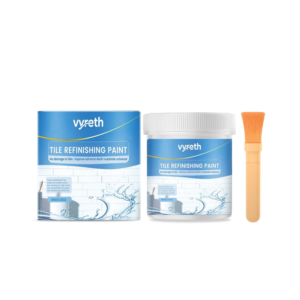 🥳2026 HOT SALE🥳💞50K+ SOLD! 🎨🛁 50% OFF! White Tile Refinishing Paint with Brush – covers stains, waterproof & glossy. Refresh tiles, sinks & toilets without replacing! 🛡️✅