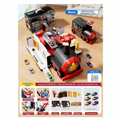 🚂 Treno Giocattolo per Bambini – Grande Locomotiva Trasformabile da Cavalcare, puoi spingerlo, tirarlo, sederti e cavalcarlo. Gioco sicuro per bambini piccoli, stimola la motricità e la creatività.