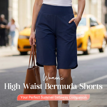 High-Waist Bermuda Shorts – Tummy Control & 4-Way Stretch