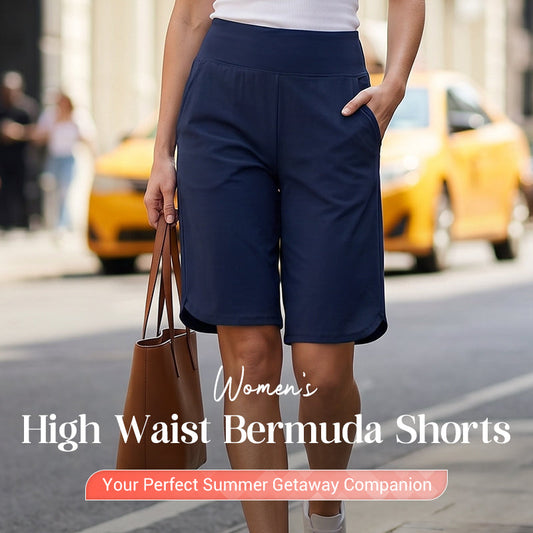 High-Waist Bermuda Shorts – Tummy Control & 4-Way Stretch