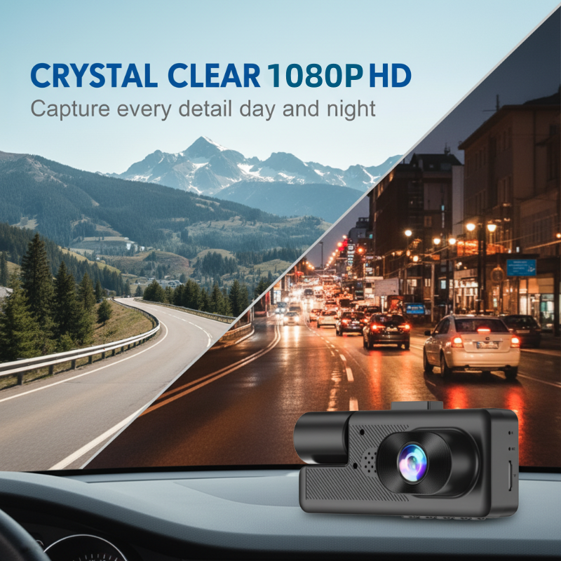 Pxcxu📸 3-Channel 1080P Dash Cam with WiFi🚗