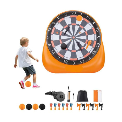 Inflatable soccer dartboard, giant soccer dartboard, comes with 2 soccer balls and air pump, can be set up in 3 minutes, ideal for large garden games.