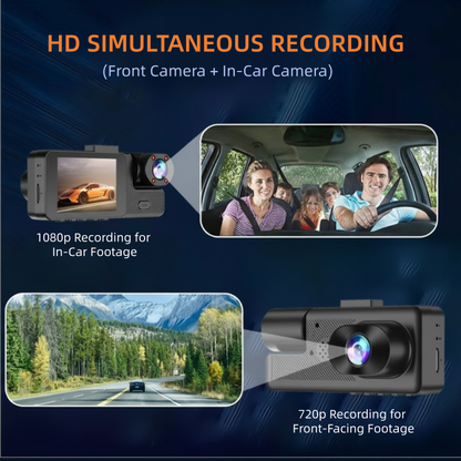 Pxcxu📸 3-Channel 1080P Dash Cam with WiFi🚗