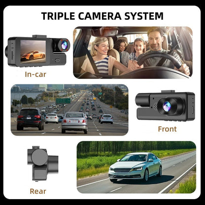 Pxcxu📸 3-Channel 1080P Dash Cam with WiFi🚗