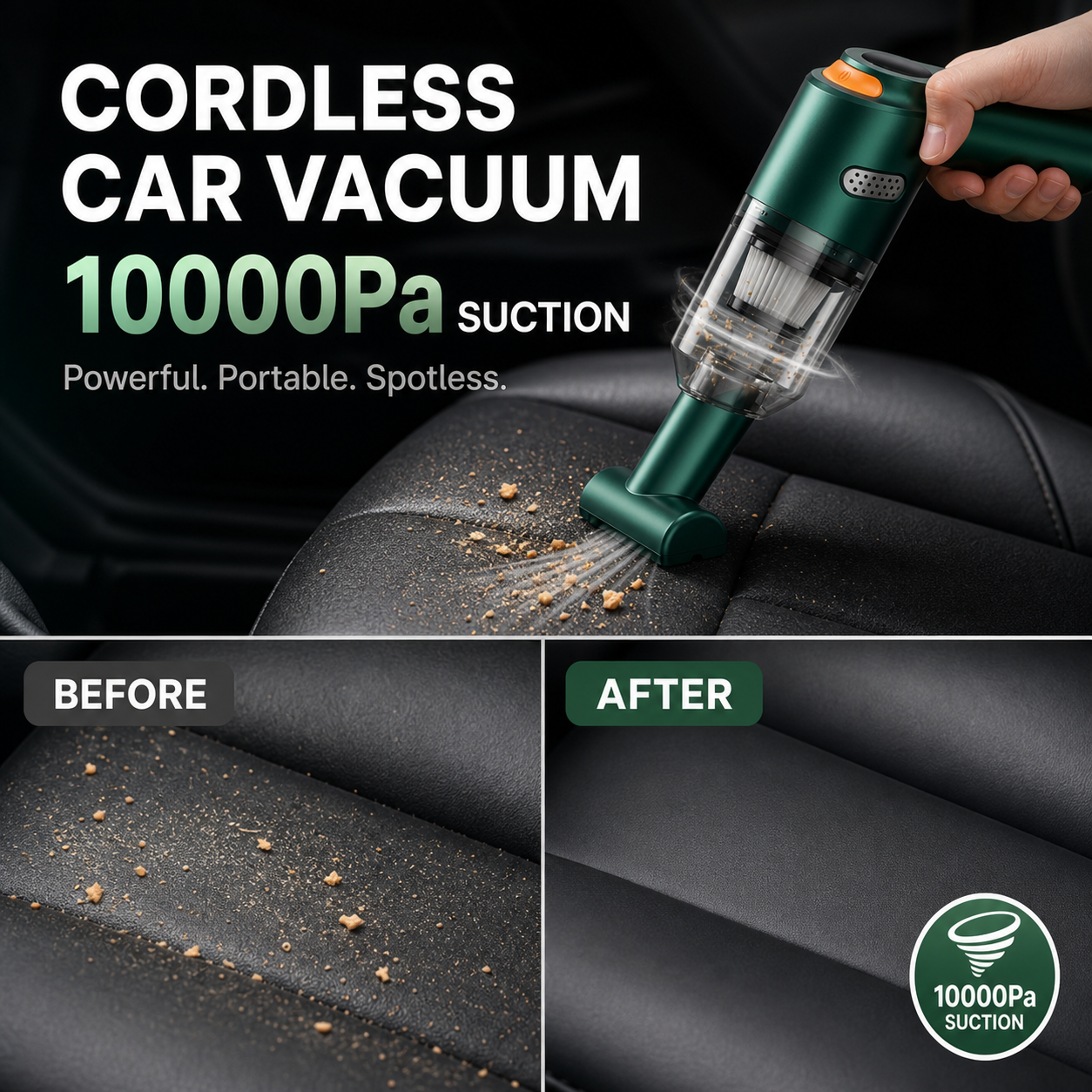 🎉 2026 Sale — Over 142,000 Sold! 🧹 Cordless Car Vacuum – 10000Pa Suction & 4000mAh Battery 🚗