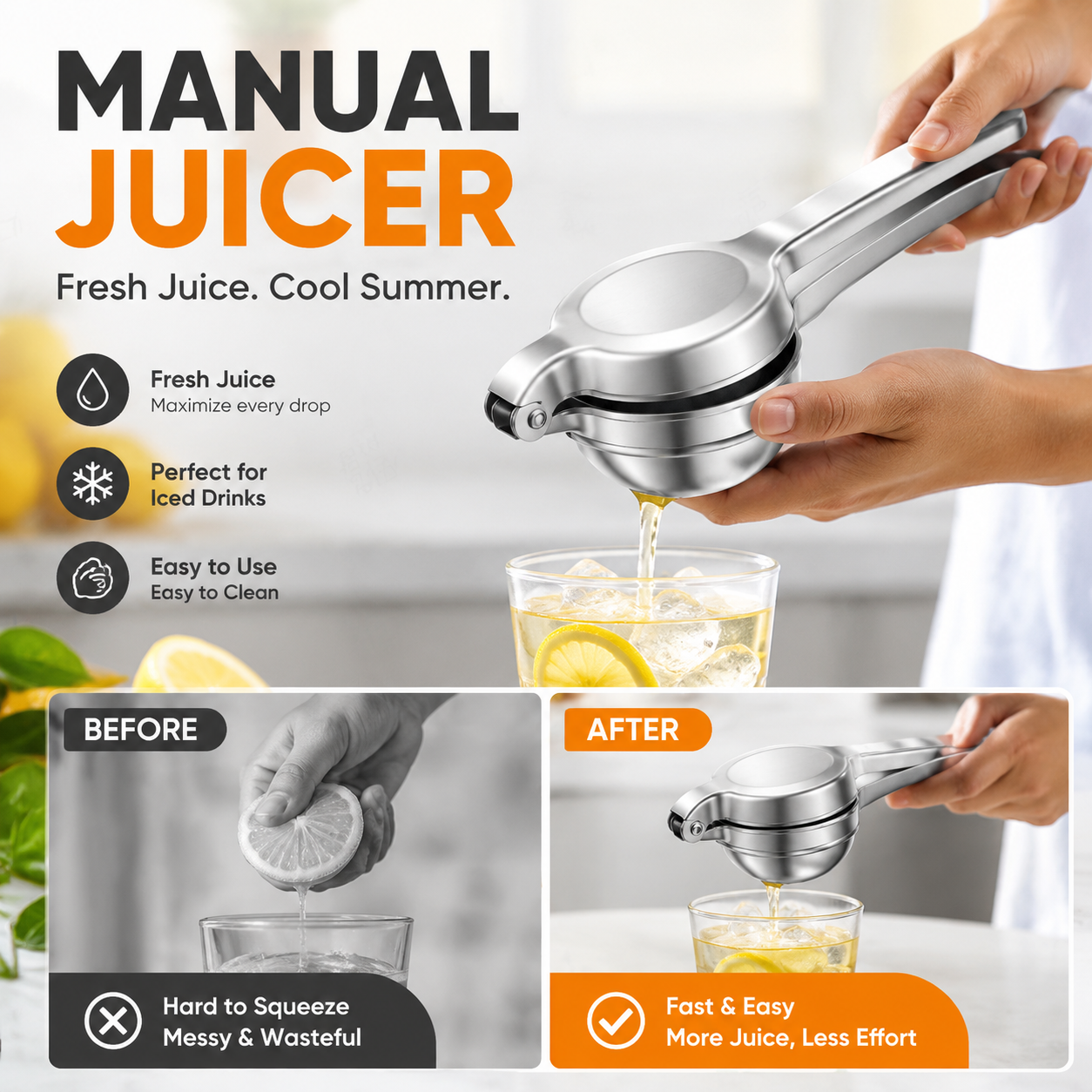 🥳2026 HOT SALE🥳💞50K+ SOLD!✨Stainless steel manual juicer