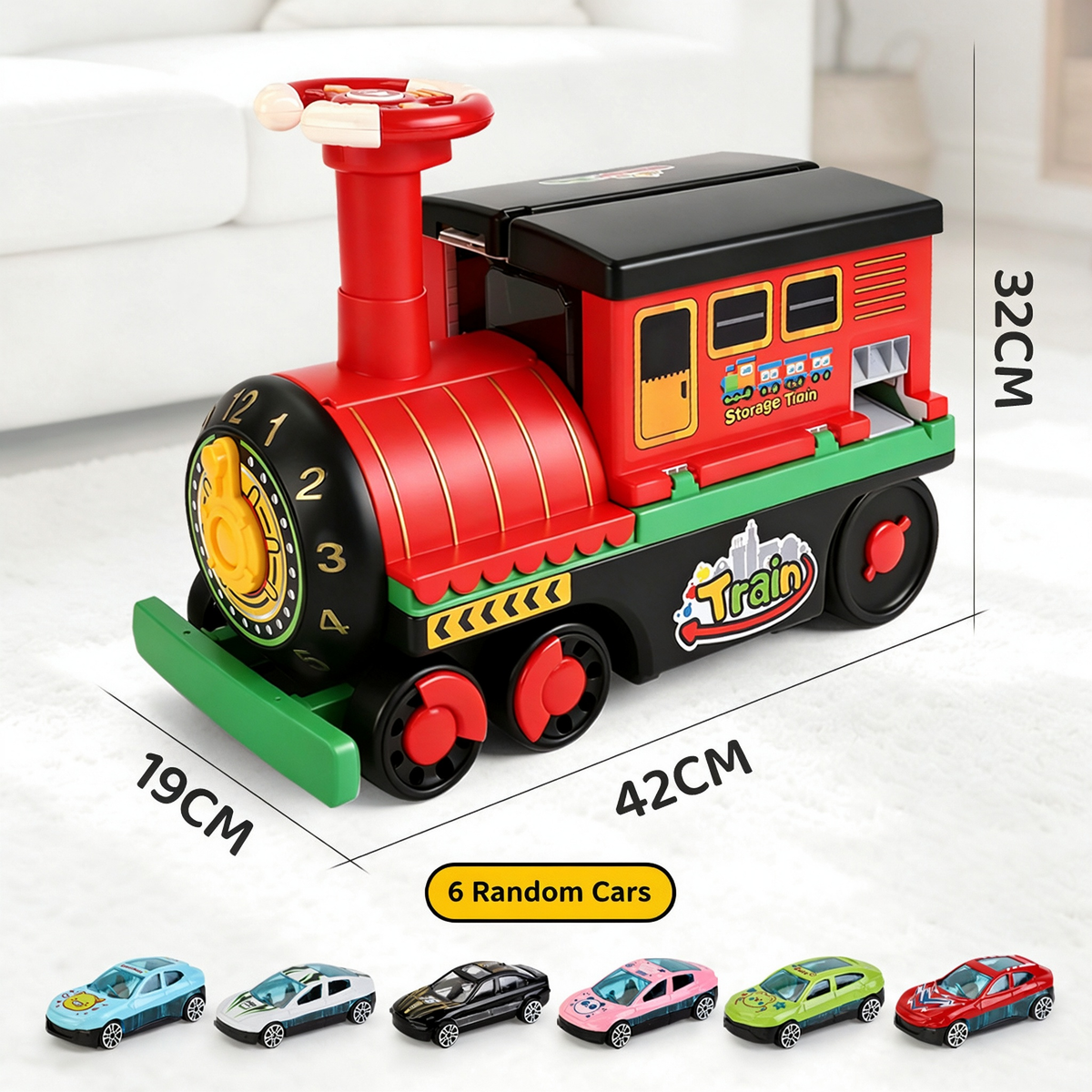 🚂 Treno Giocattolo per Bambini – Grande Locomotiva Trasformabile da Cavalcare, puoi spingerlo, tirarlo, sederti e cavalcarlo. Gioco sicuro per bambini piccoli, stimola la motricità e la creatività.